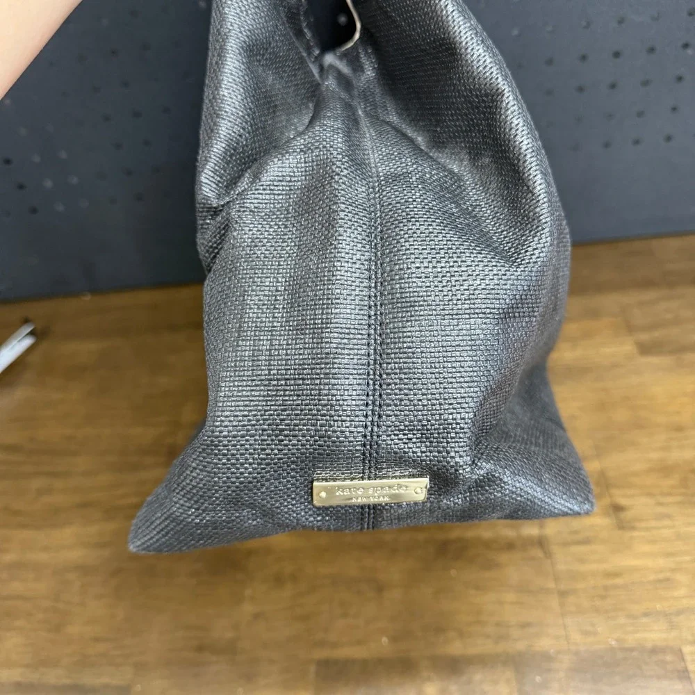 Kate Spade New York Hope Avenue Audrina Hobo Tote Bag  Black Metallic Bow